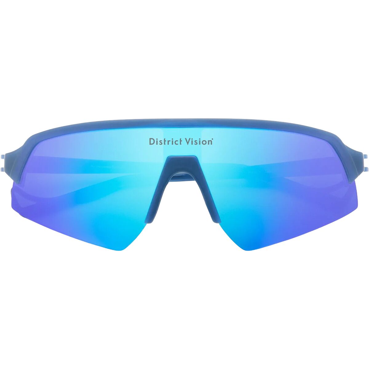 Image of District Vision Choji Turbo Blade Sunglasses Midnight/D+ Aqua Mirror, One Size
