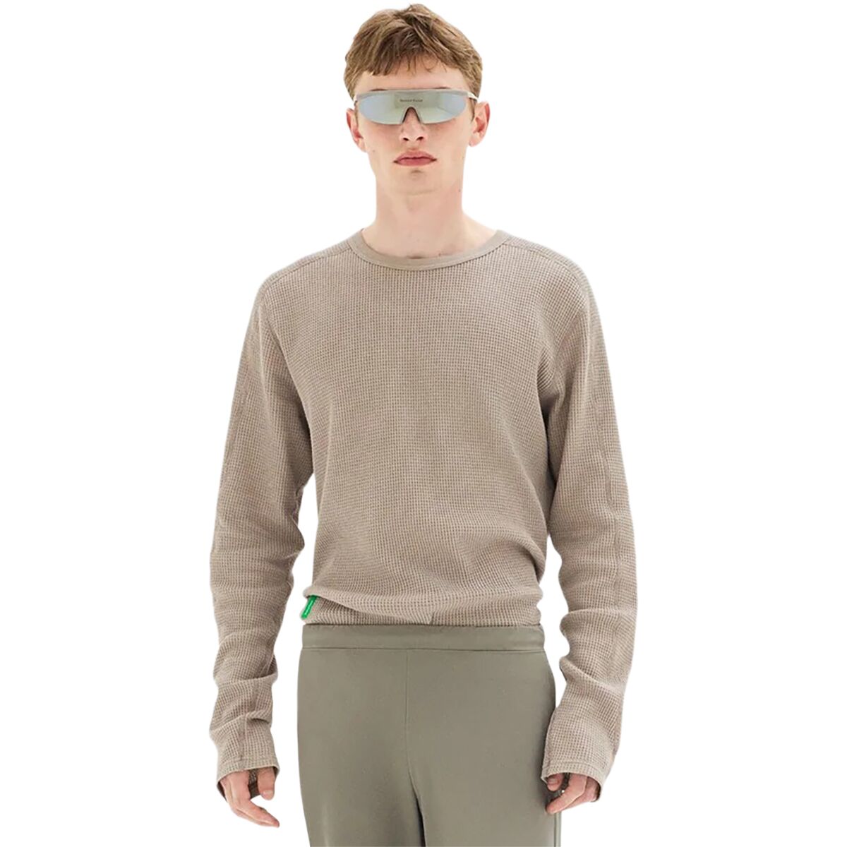 Image of District Vision Long Sleeve Waffle T-Shirt - Men's Stone Grey, M