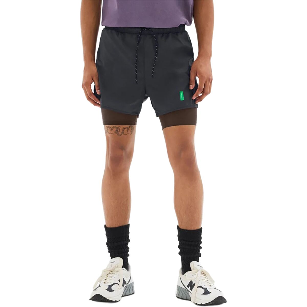 Image of District Vision Ultralight Nylon Trail Short - Men's Obsidian/Umber, M