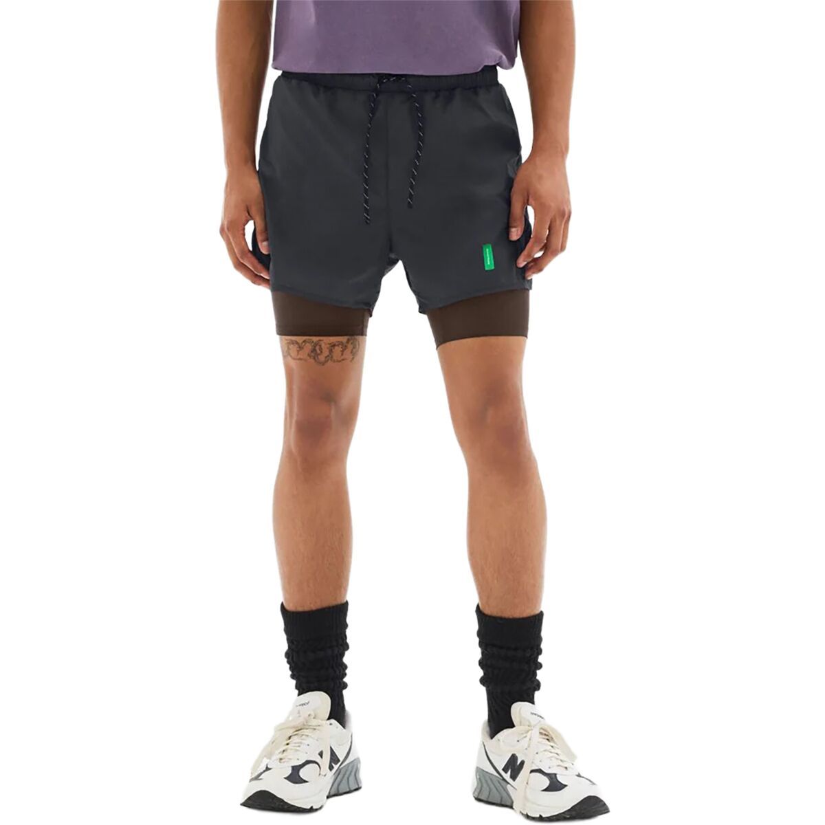 Image of District Vision Ultralight Nylon Trail Short - Men's Obsidian/Umber, L