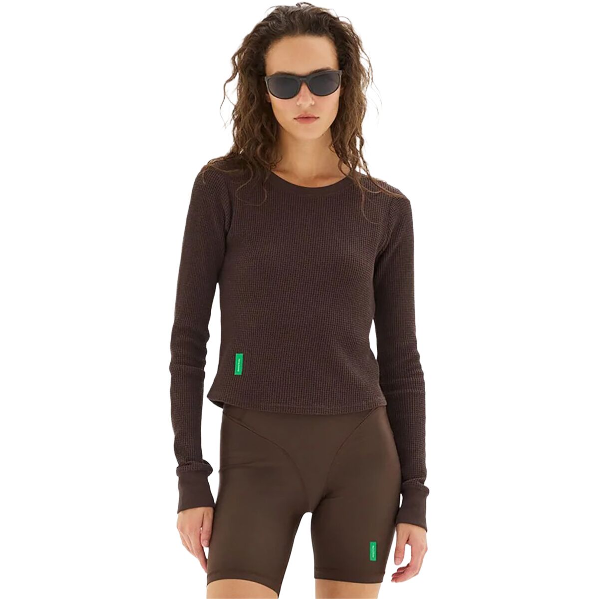Image of District Vision Fitted Long-Sleeve Waffle T-Shirt - Women's Umber, M