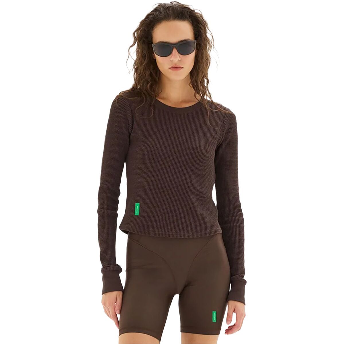 Image of District Vision Fitted Long-Sleeve Waffle T-Shirt - Women's Umber, M