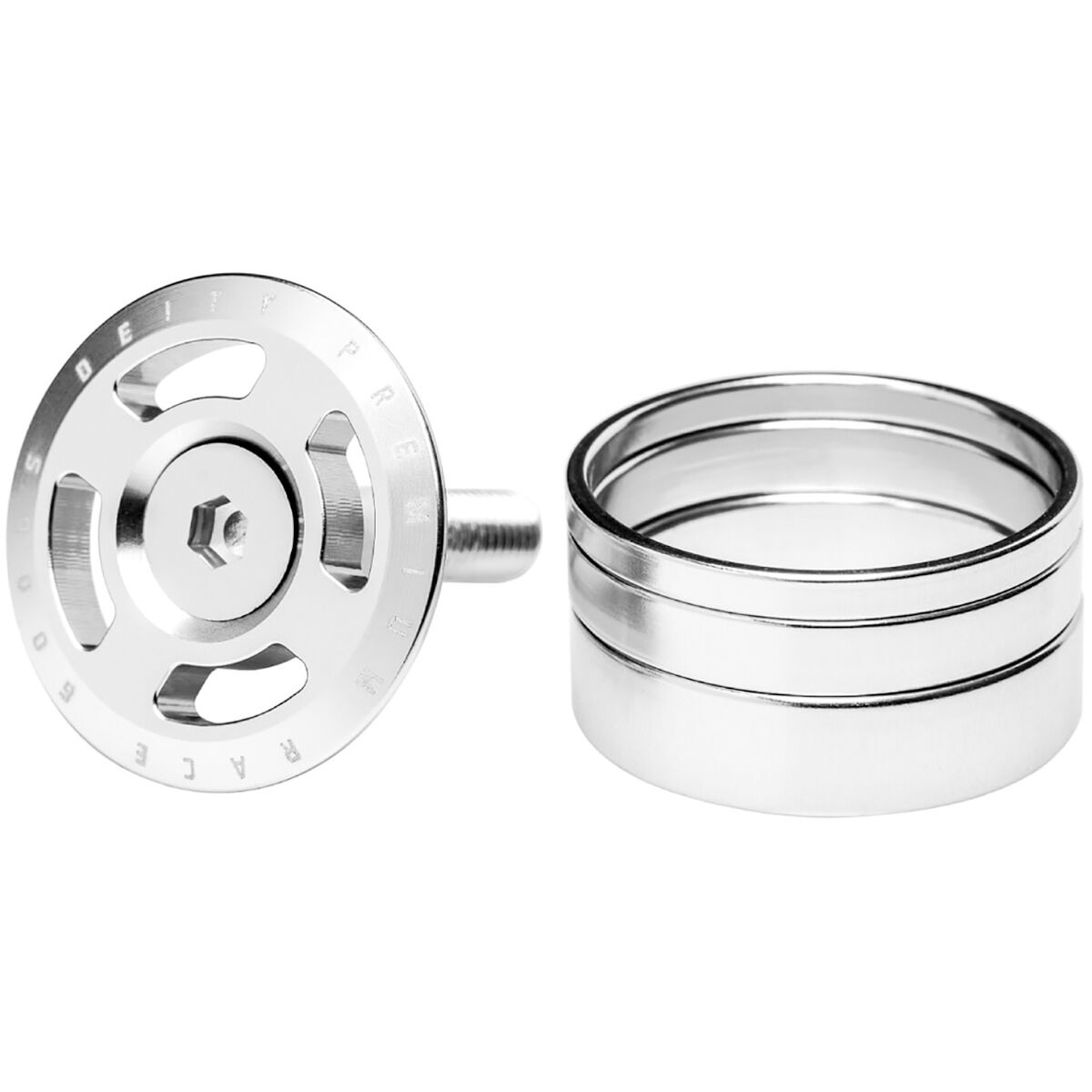 Image of Deity Components Crosshair Headset Cap Silver, One Size