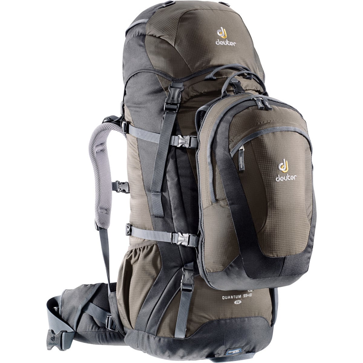 Flint w/ Daypack NEW Deuter Quantum 55+10 Hiking Travel Backpack Anthracite 