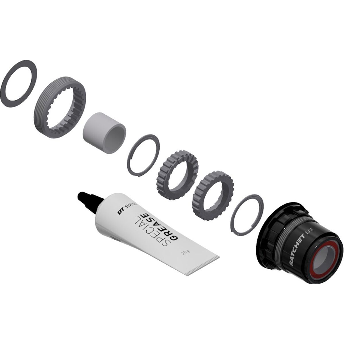 Image of DT Swiss Ratchet LN Freehub Body Upgrade Kit One Color, XDR, Standard, Sealed Bearing, 18T