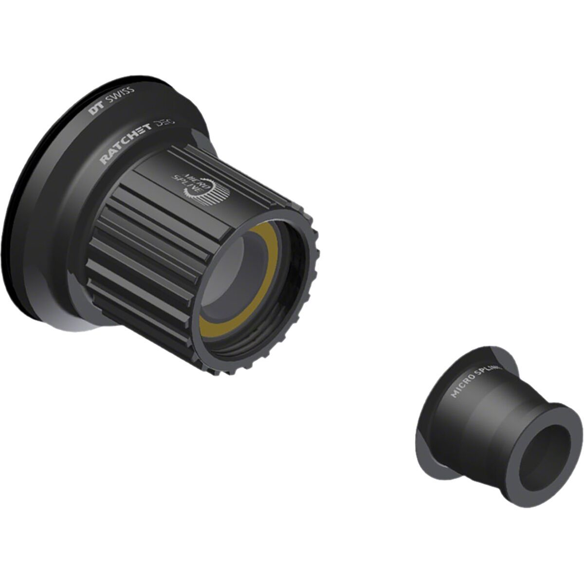 Image of DT Swiss Ratchet DEG Ceramic Freehub Body Black, 12x148mm, MS, End Caps