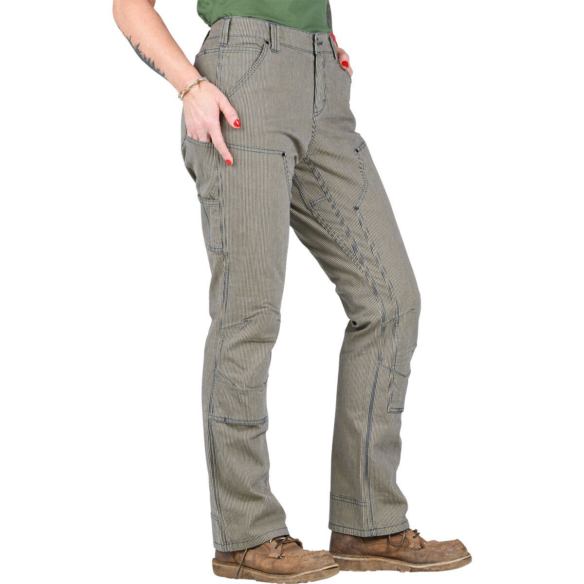 Image of Dovetail Workwear Old School High Rise Pant - Women's Hickory Stripe, 4x32