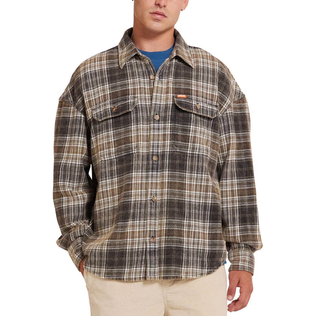 Deus Ex Machina Vacay Check Shirt - Men's Grey Check, S