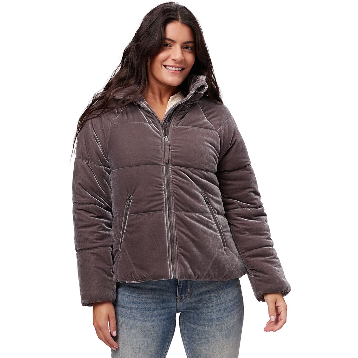 Dylan Washed Vintage Velvet Puffer Jacket - Women's product image