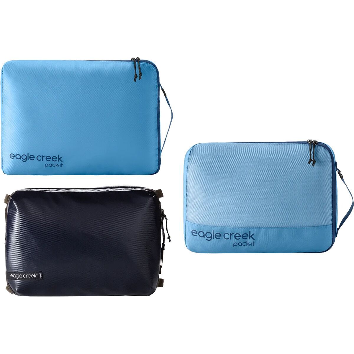 Image of Eagle Creek Pack-It Mixed 9.5L Cube Set Rush Blue/Blue Dawn, M/M/M