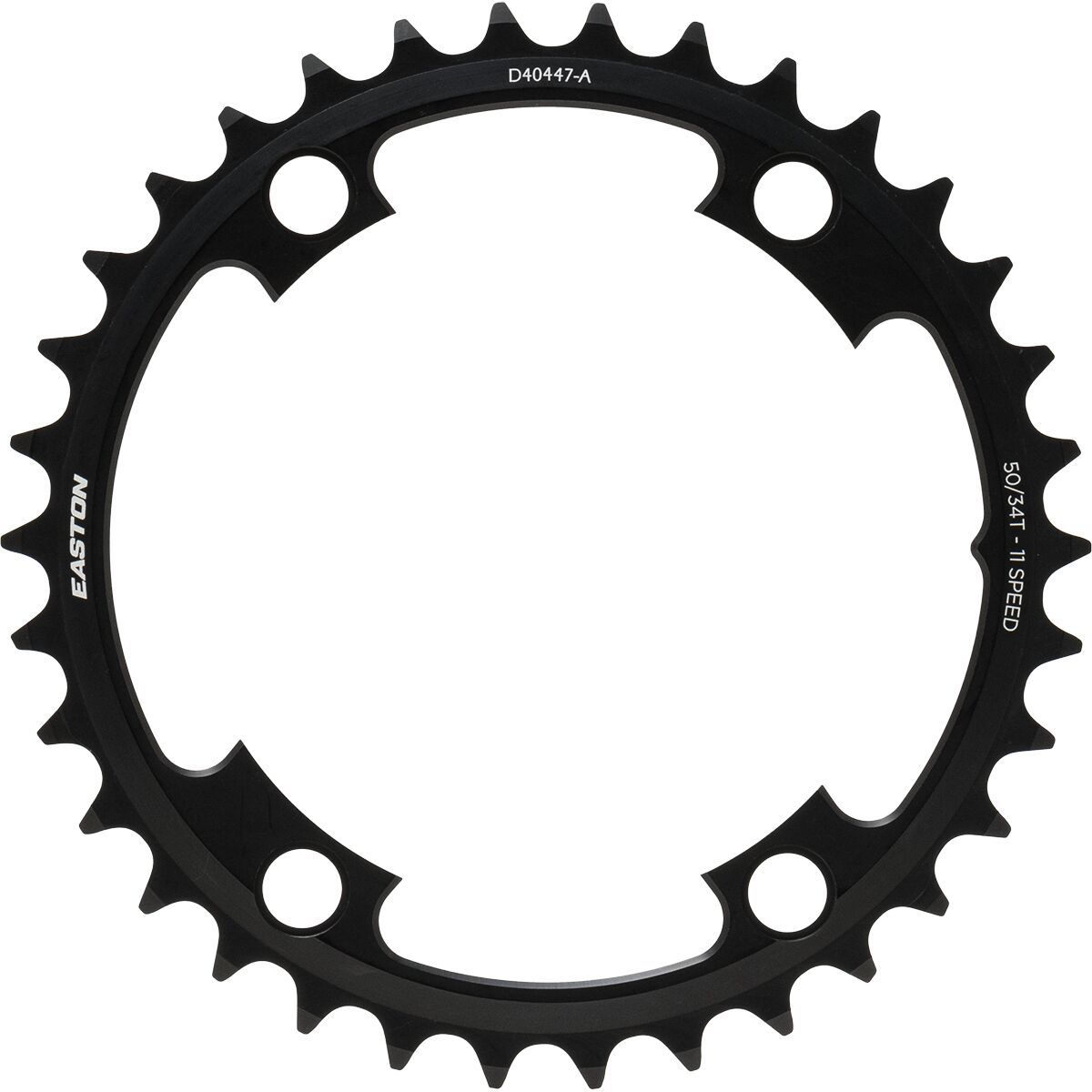 Image of Easton Asymmetric Chainring Black, 4-Bolt, 11-Speed, 34T