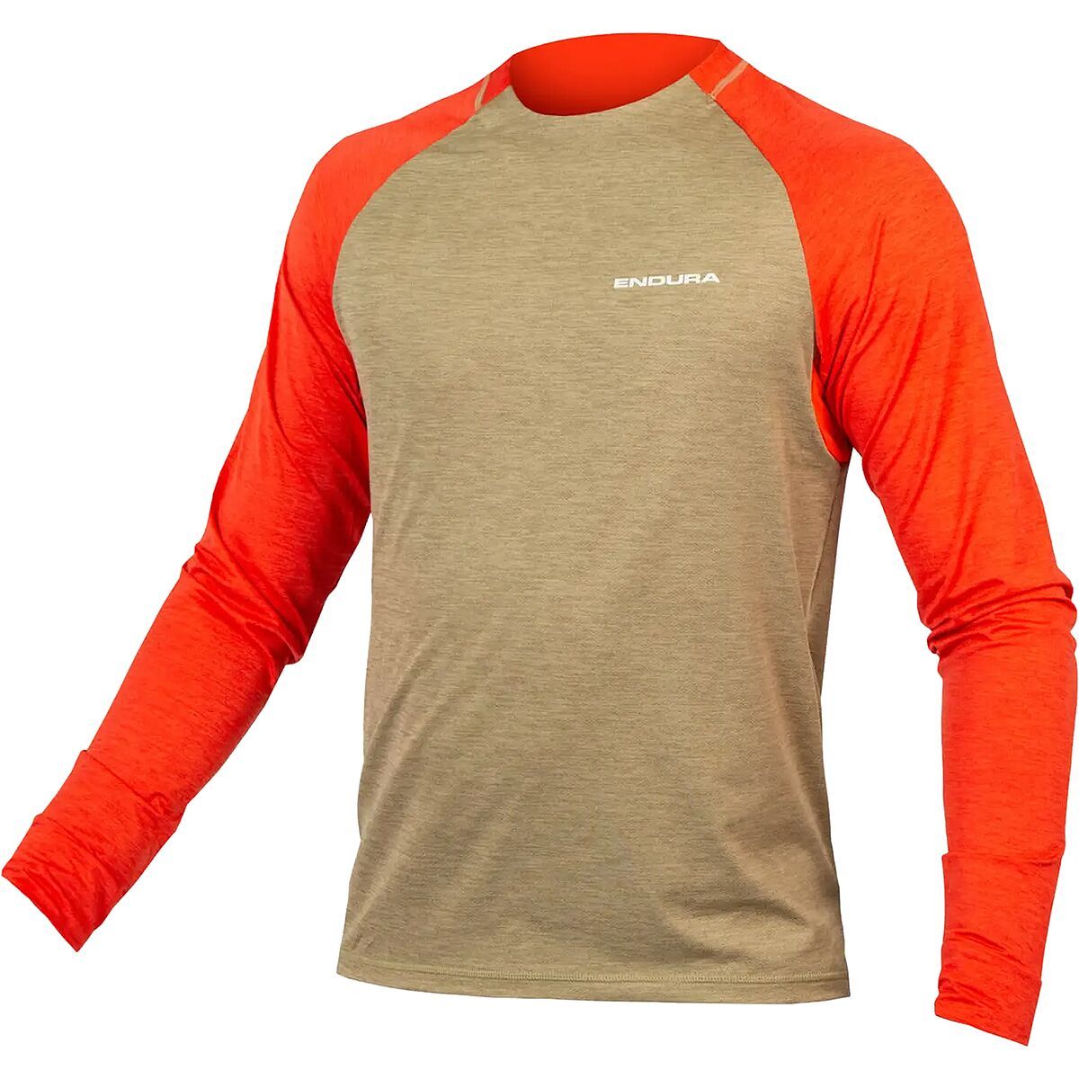 Image of Endura SingleTrack Long-Sleeve Jersey - Men's Mushroom, L