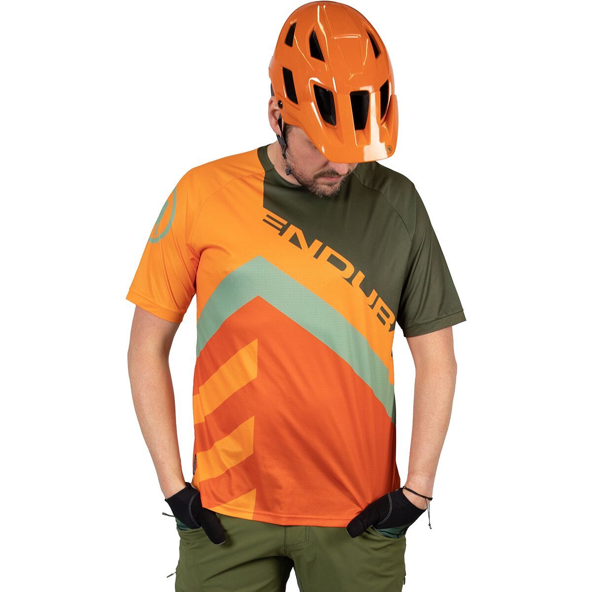 Endura SingleTrack Print T-Shirt LTD - Men's Olive Green, XL