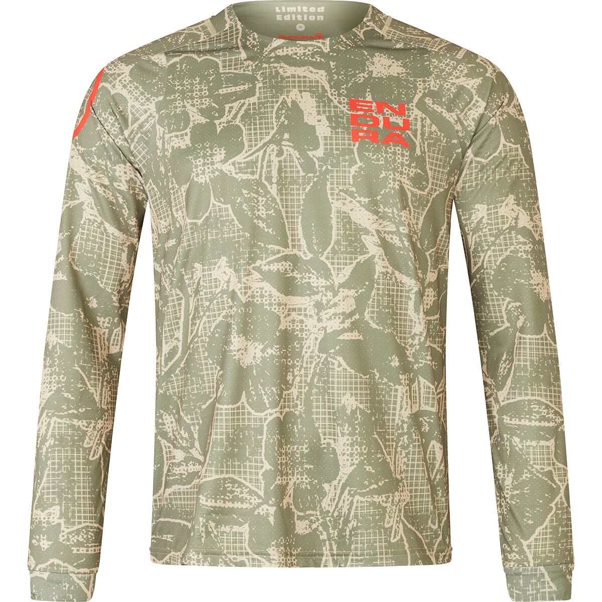 Image of Endura Grid Floral Printed Long-Sleeve T-Shirt - Men's Tweed Green, XXL