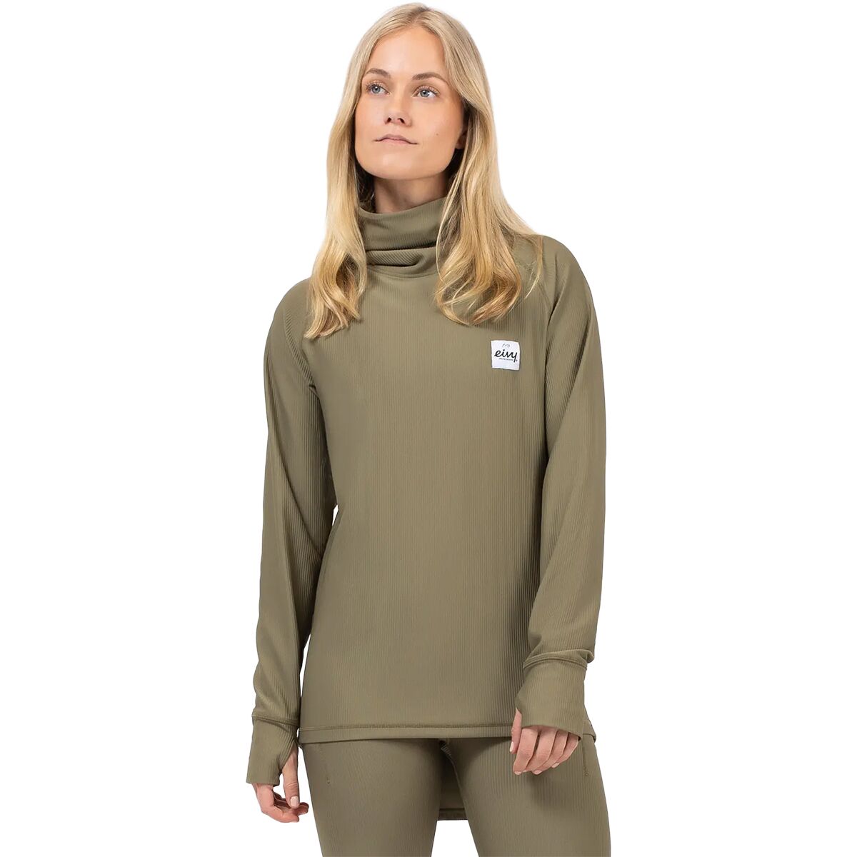 Image of Eivy Icecold Gaiter Rib Top - Women's Olive, XS