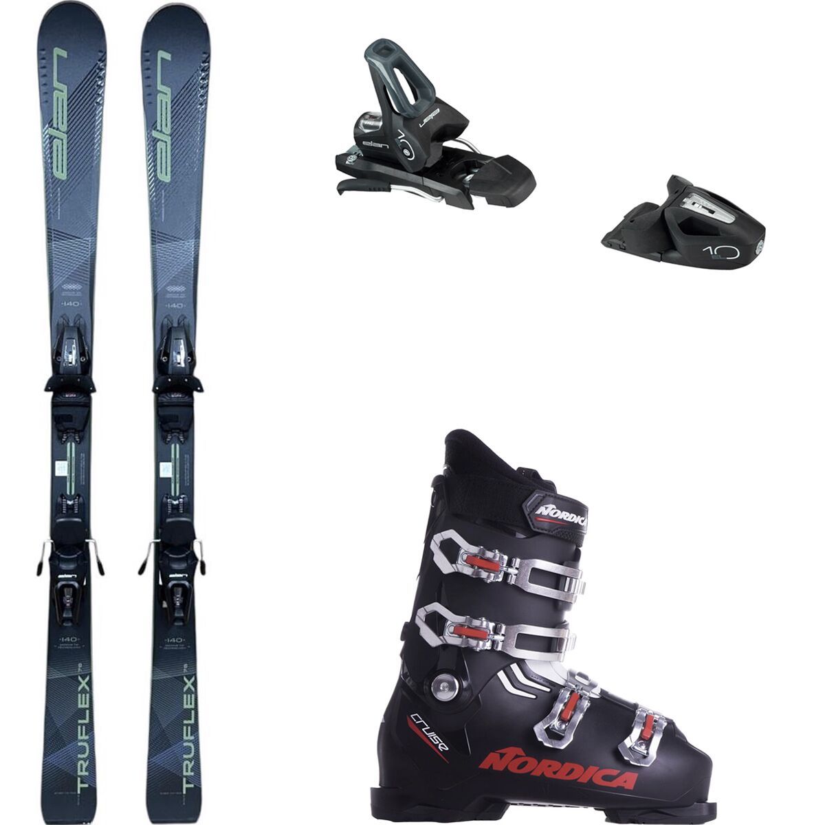 Image of Elan Truflex 76 LS Green Complete Ski Pkg+Nordica Cruise Ski Boot Ski Size 152cm, Boot Size 25.5