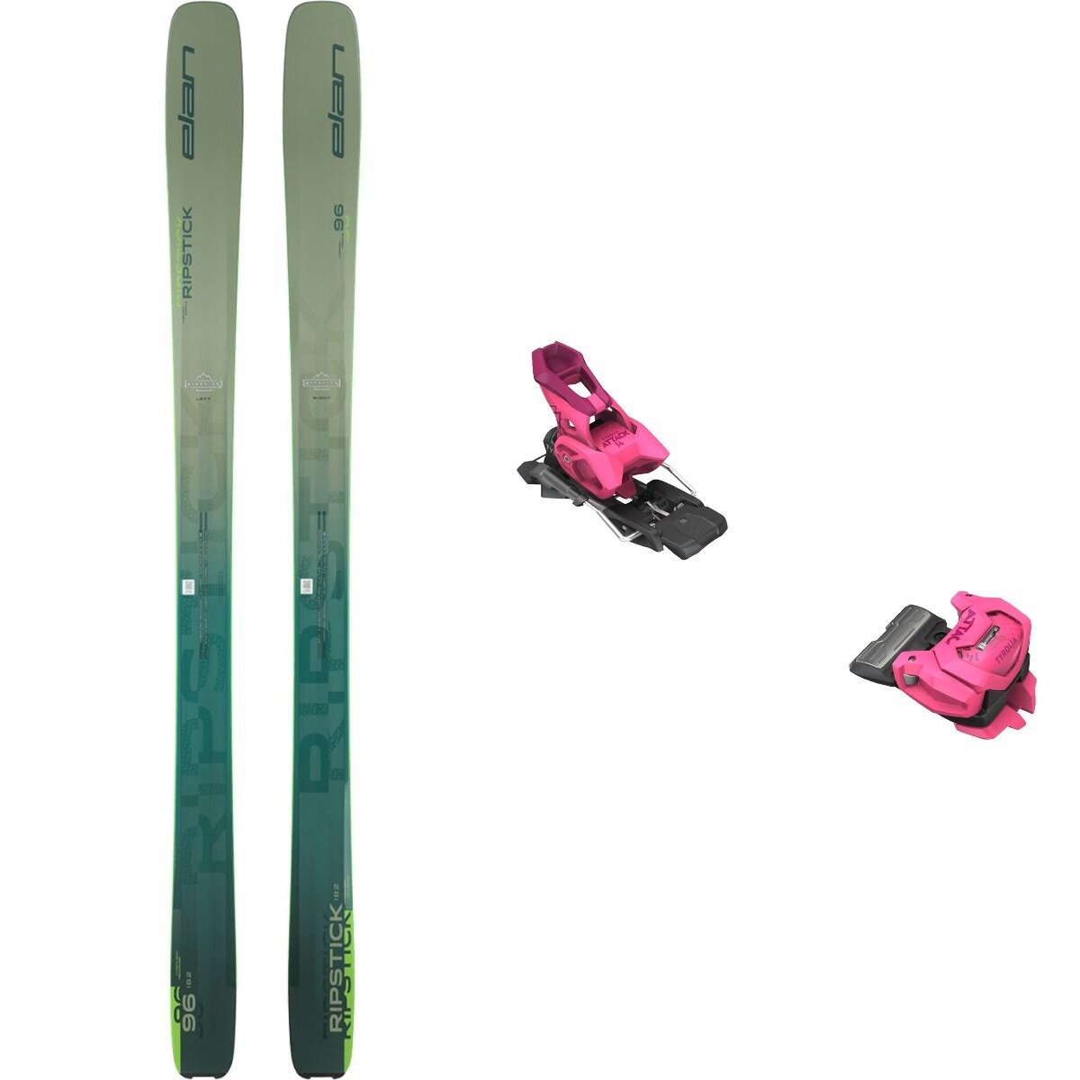 Image of Elan Ripstick 96 Ski + Attack 14 GW Binding - 2026 Grn,Pink, 175cm,95mm