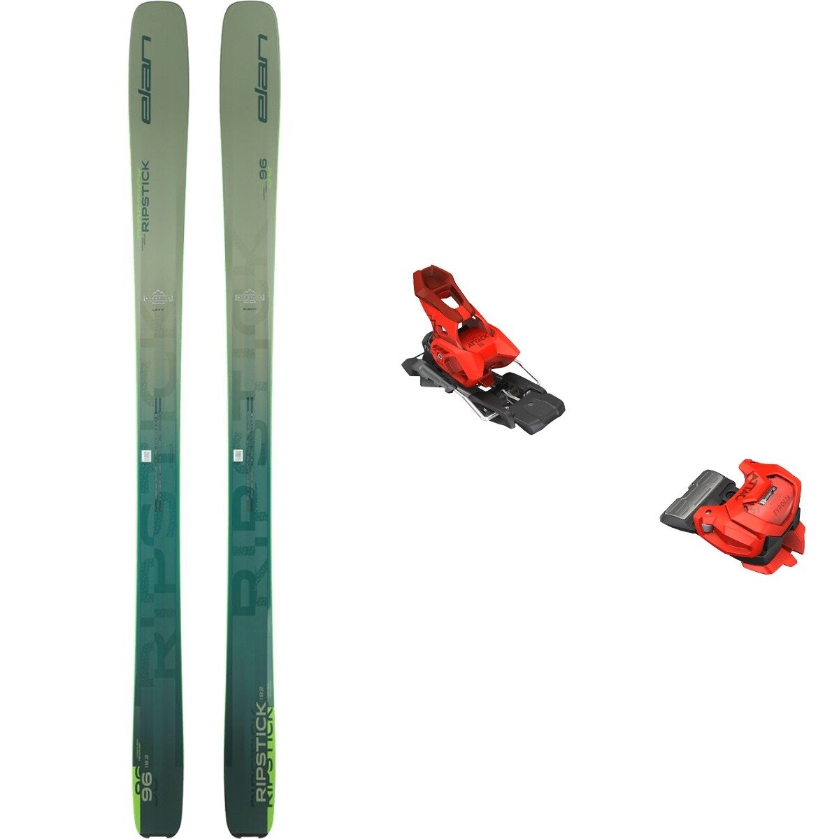 Image of Elan Ripstick 96 Ski + Attack 14 GW Binding - 2026 Grn,Red, 168cm,95mm
