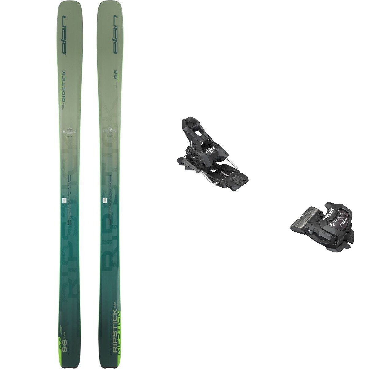 Image of Elan Ripstick 96 Ski + Attack 14 GW Binding - 2026 Grn,Solid Blk, 175cm,95mm