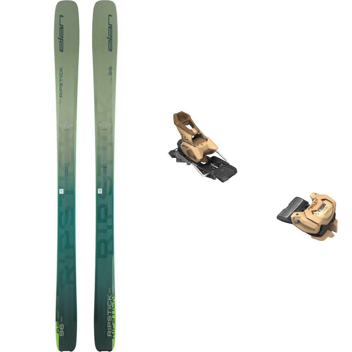 Image of Elan Ripstick 96 Ski + Attack 14 GW Binding - 2026 Grn,Sand, 175cm,95mm