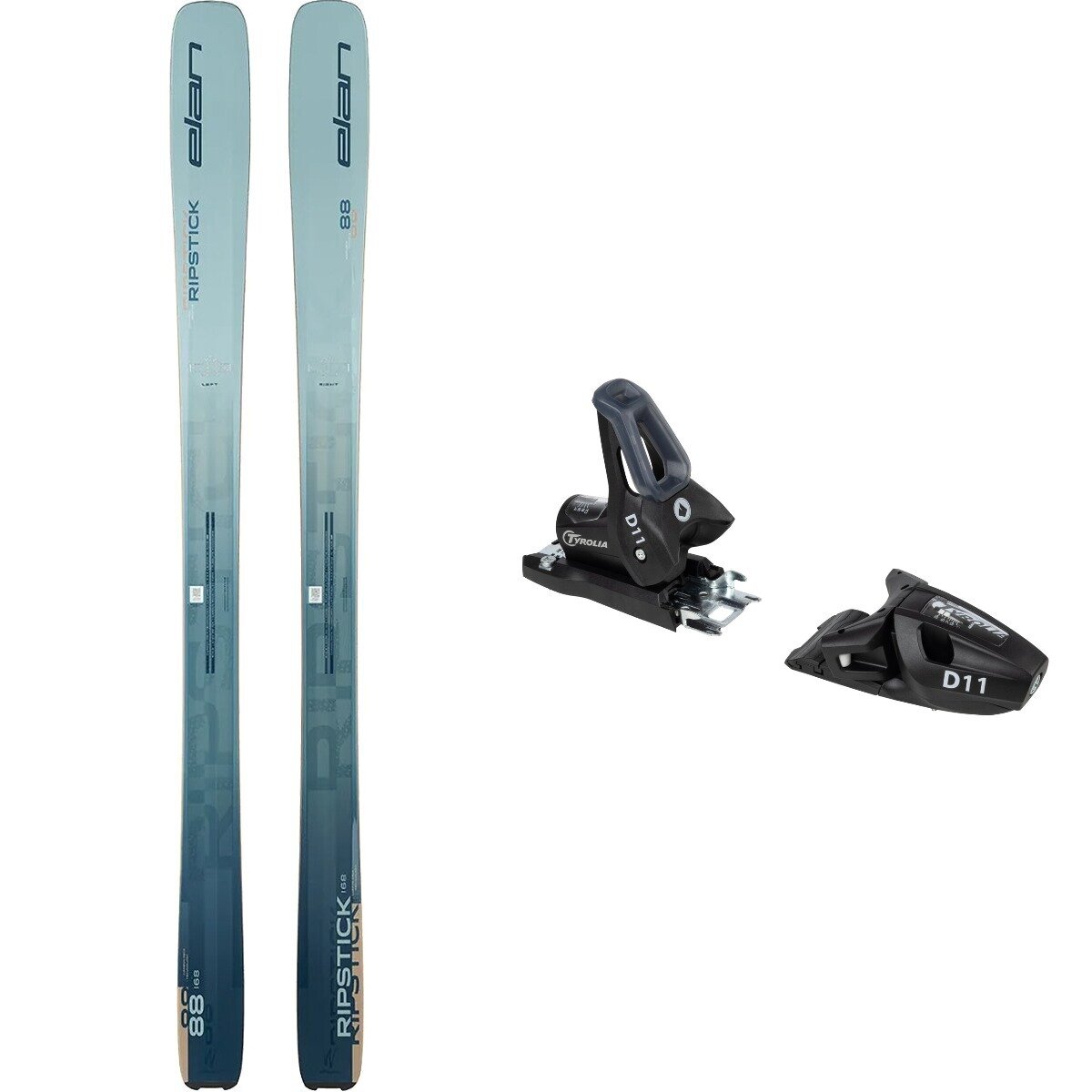 Image of Elan W Ripstick 88 Ski + D11 GW Binding - 2026 Blue,Solid Blk, 161cm,90mm