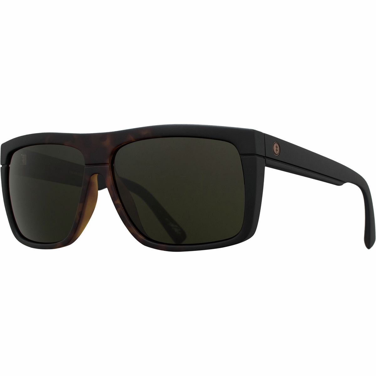 Electric Black Top Polarized Sunglasses Tobacco Tort Burst-Polar Grey, One Size