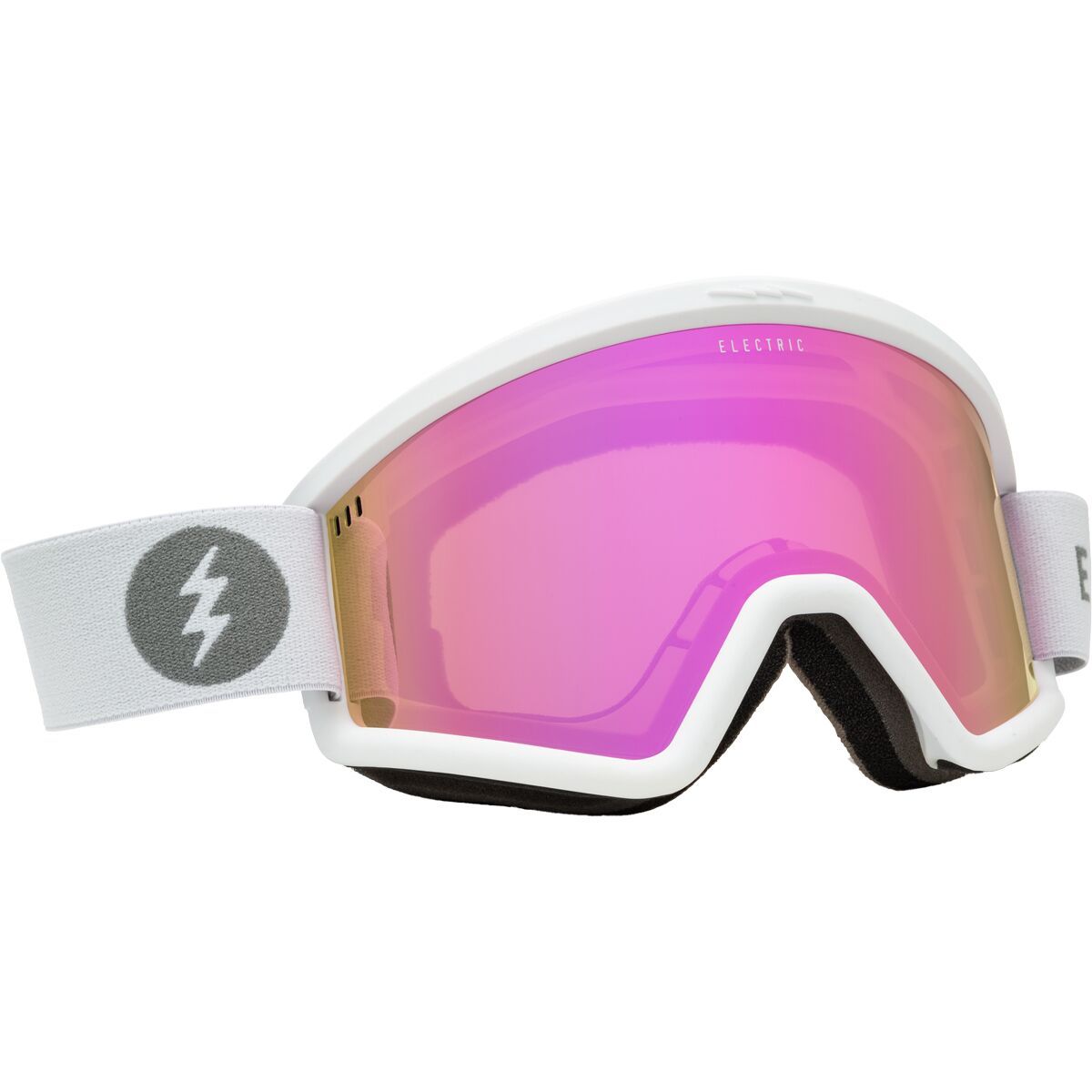 Image of Electric Hex Goggles Matte White/Pink Chrome +BL Yellow, One Size