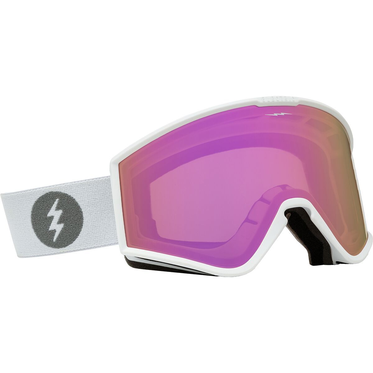 Image of Electric Kleveland Small Goggles - Women's Matte White/Pink Chrome +BL Dark Grey, One Size