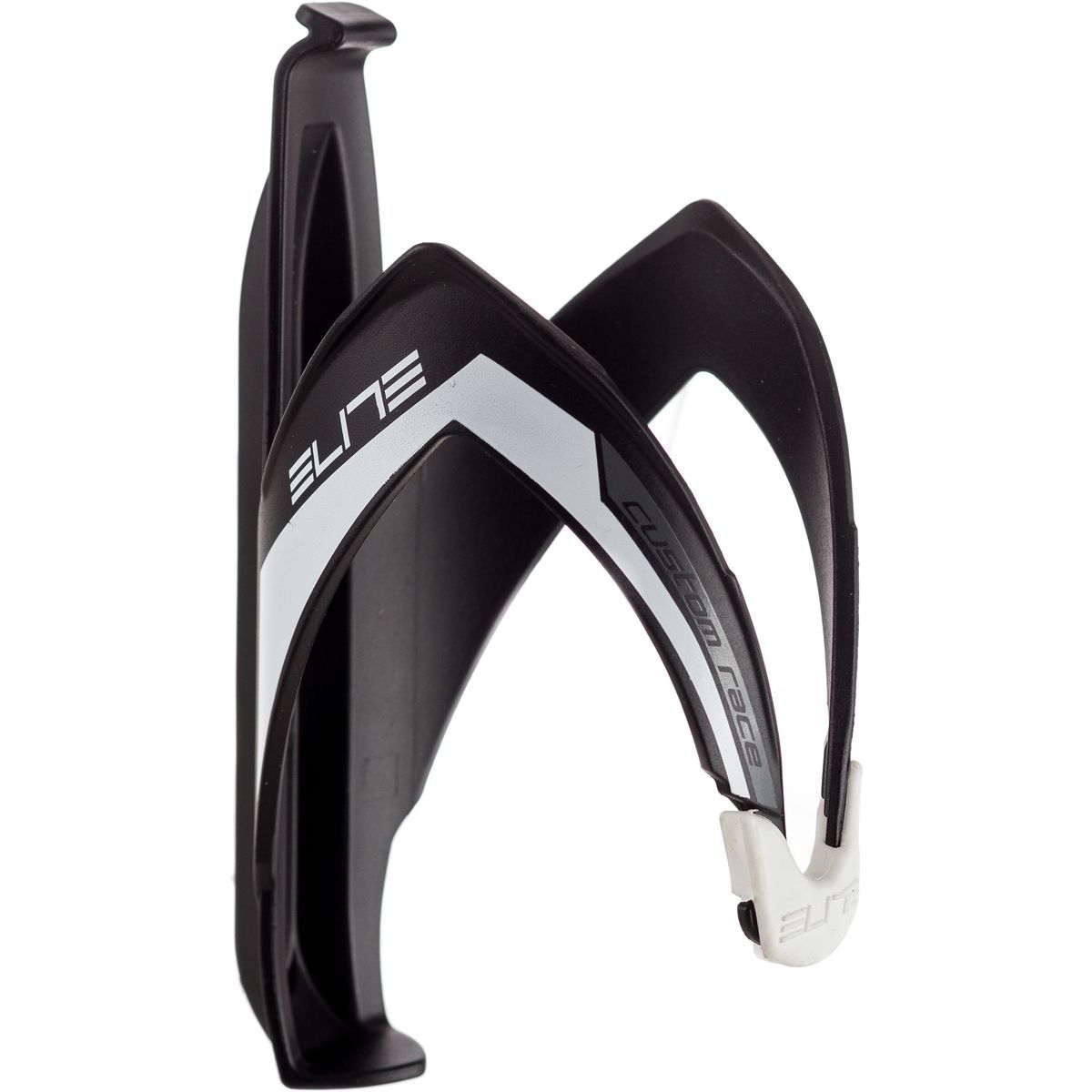 Image of Elite Custom Race Water Bottle Cage Matte Black/White, One Size