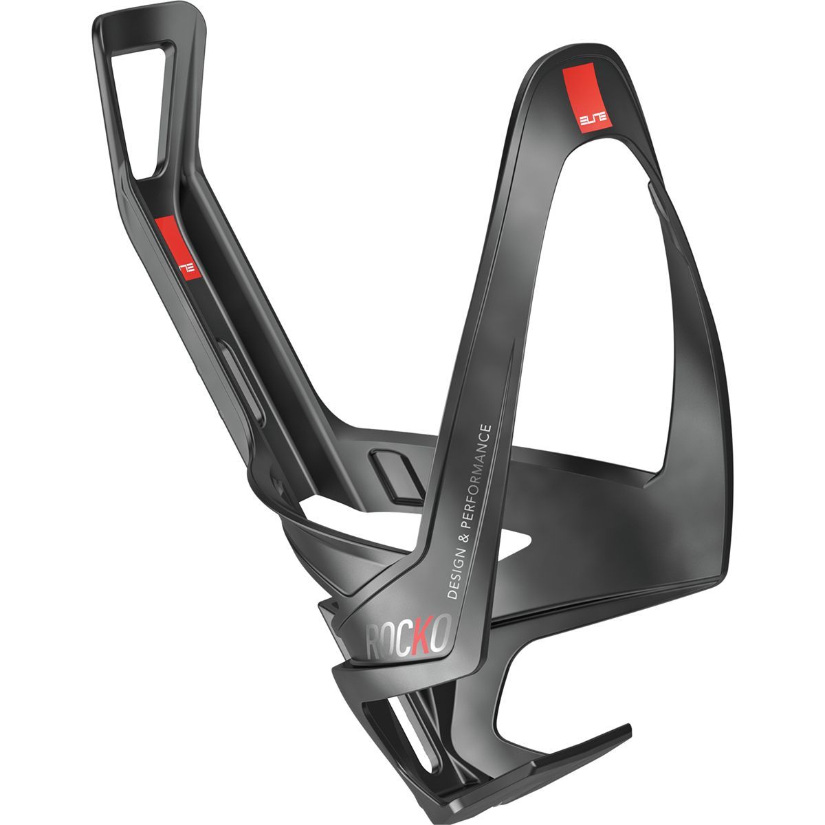 Image of Elite Rocko Carbon Bottle Cage Matte Black/Red, One Size