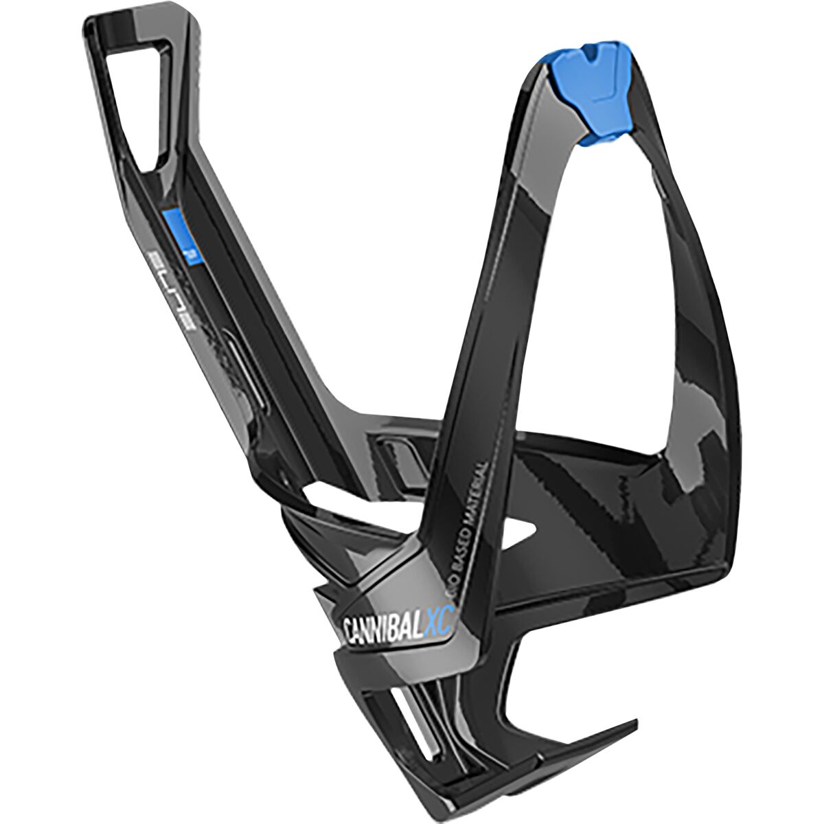Image of Elite Cannibal XC Bottle Cage Bio Based Gloss Black/Blue, One Size