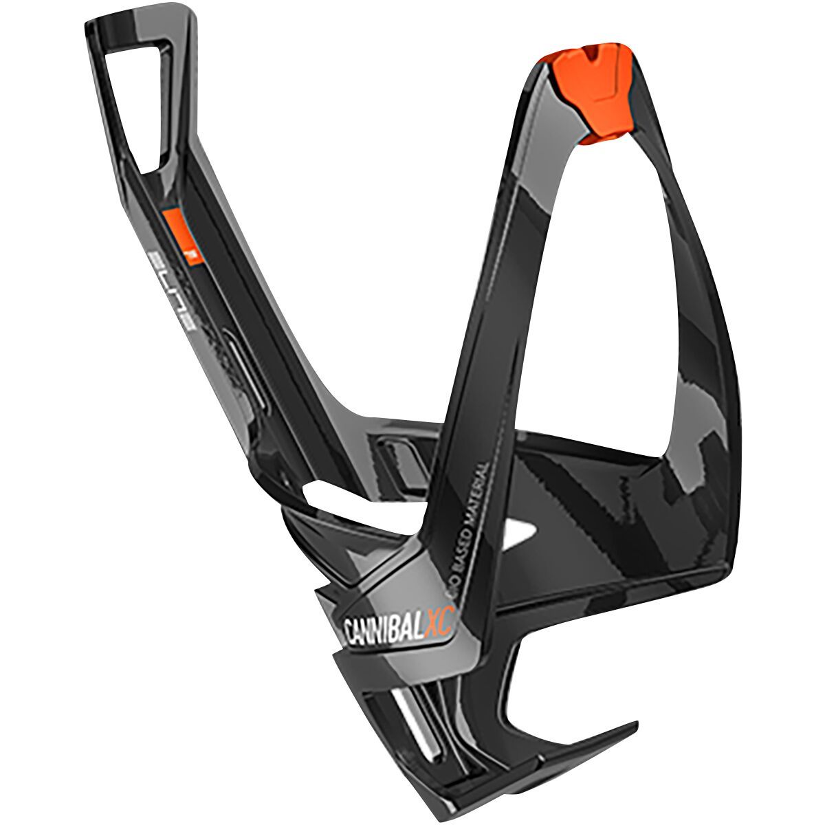 Image of Elite Cannibal XC Bottle Cage Bio Based Gloss Black/Orange, One Size