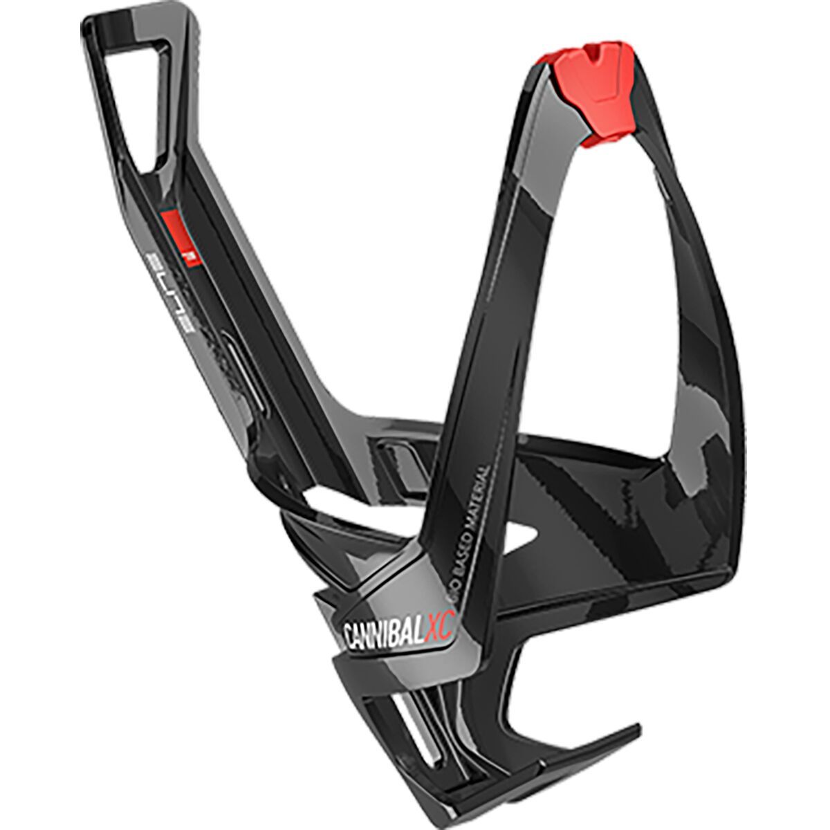 Image of Elite Cannibal XC Bottle Cage Bio Based Gloss Black/Red, One Size