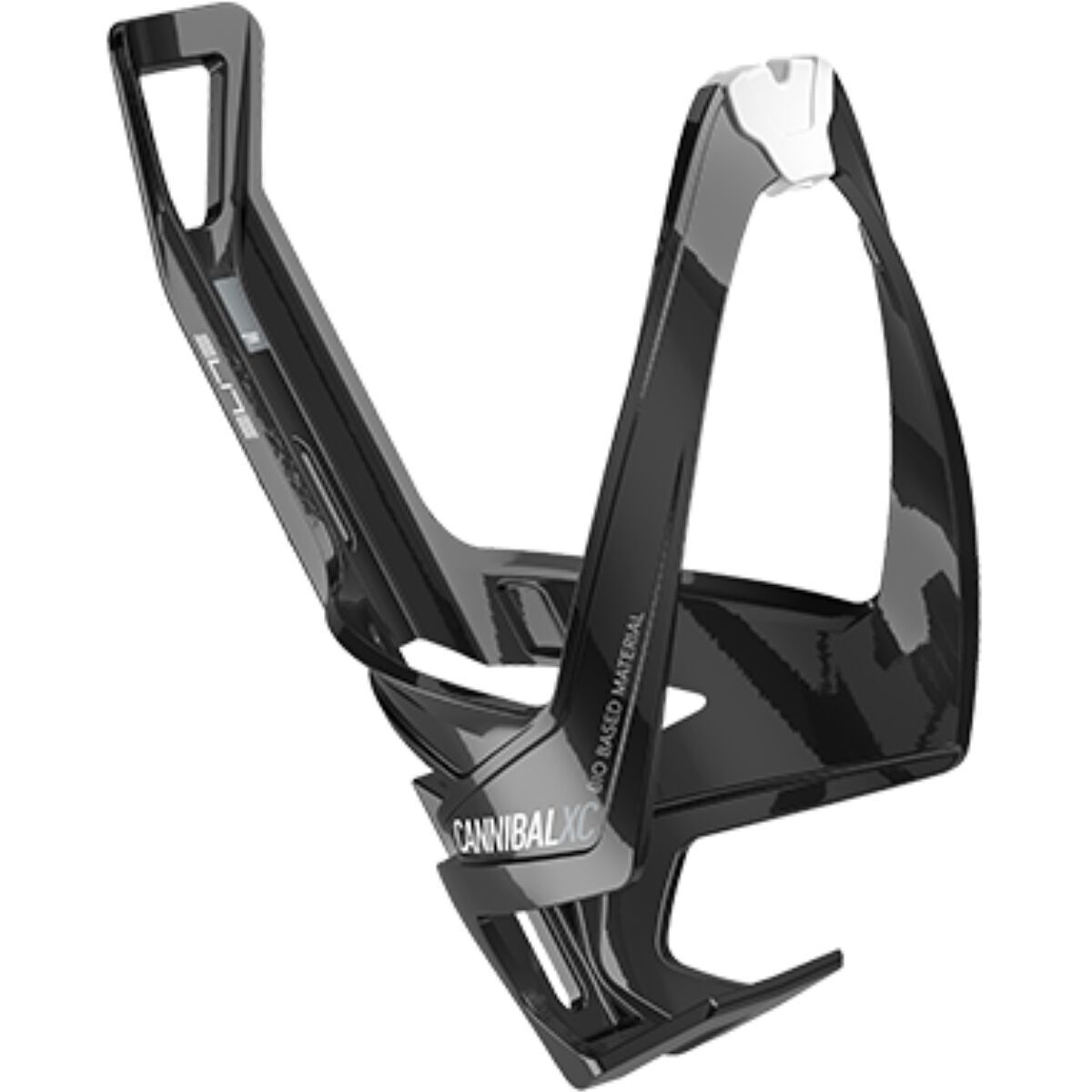 Image of Elite Cannibal XC Bottle Cage Bio Based Glossy Black/White, One Size