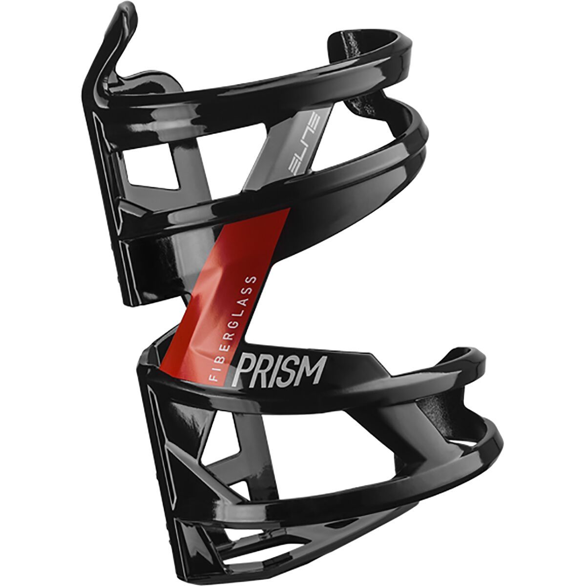 Elite Prism FRP Water Bottle Cage Black Matte/Red, Right