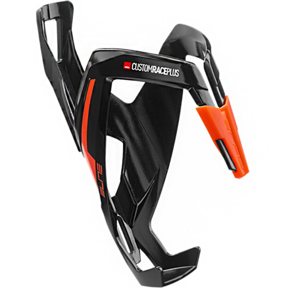 Image of Elite Custom Race Plus Water Bottle Cage Gloss Black/Orange, One Size