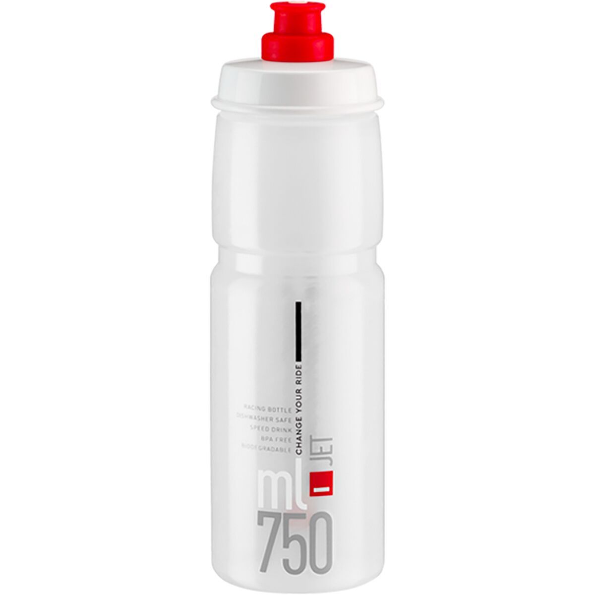 Image of Elite Jet Biodegradable Water Bottle Clear/Red, 750ml