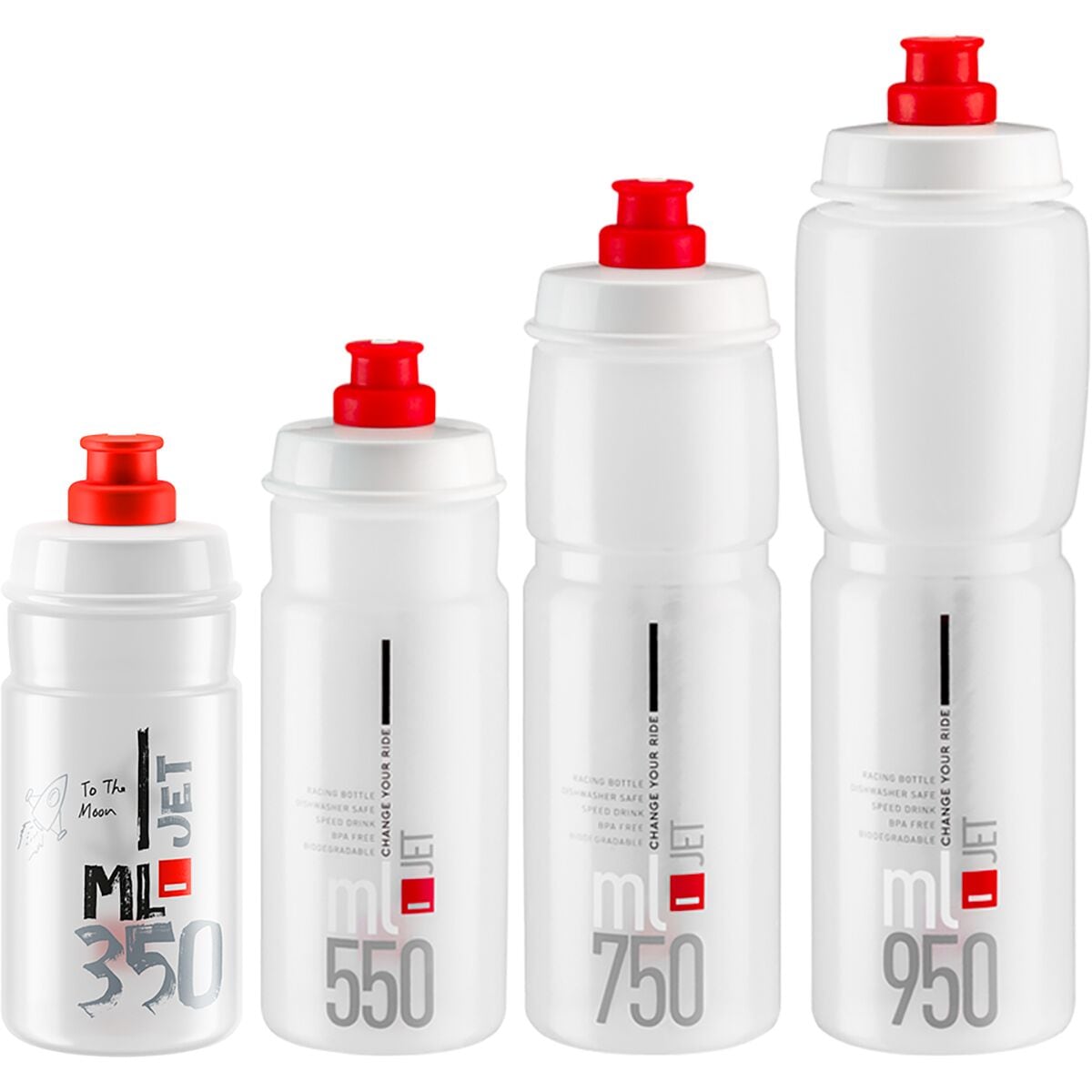 Elite Water Bottle Jet Clear/Red 750 ml