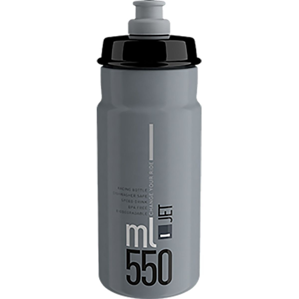Image of Elite Jet Biodegradable Water Bottle Grey/Black, 550ml