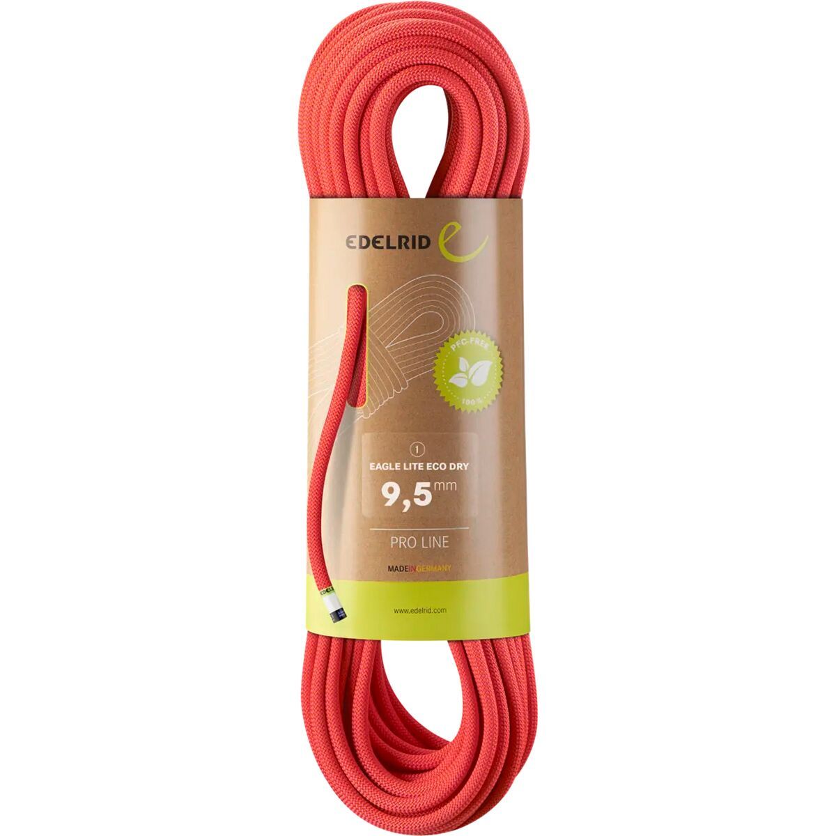 Edelrid Eagle Lite Eco Dry - 9.5mm Neon Coral, 60m