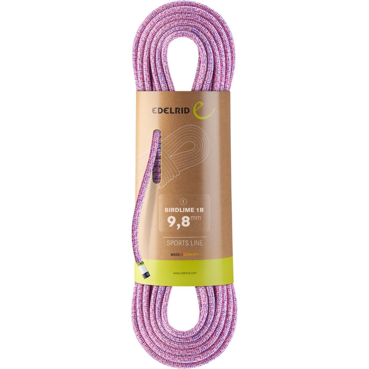 Edelrid Birdlime 1R Rope - 9.8mm Pink/Royal, 70m