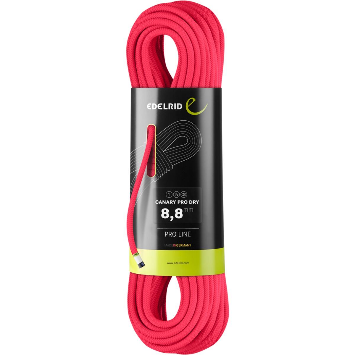 Edelrid Canary Pro Dry Rope - 8.8mm Pink, 60m
