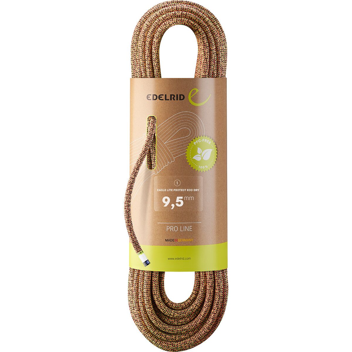 Image of Edelrid Eagle Lite Protect Pro Dry - 9.5mm Neon Pink/Neon Green, 60m