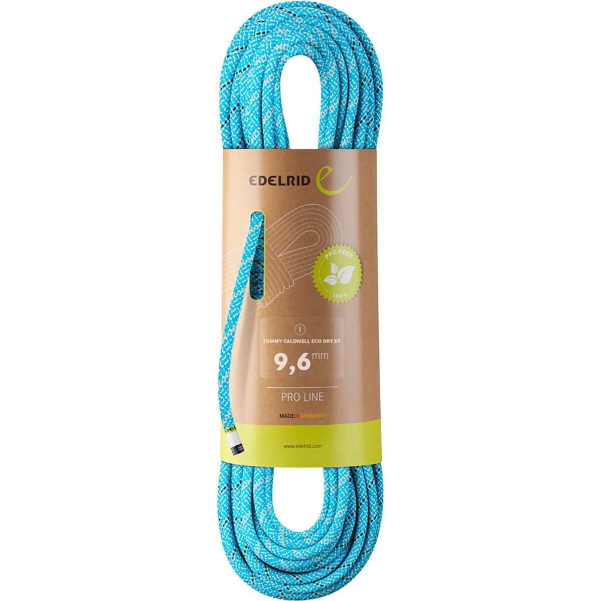 Image of Edelrid Tommy Caldwell Eco Dry DuoTec Climbing Rope - 9.6mm Icemint/Snow, 80m