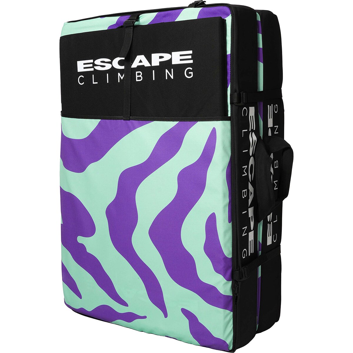 Image of Escape Climbing Zebra Zone Plus Crash Pad Zebra Mint & Purple, One Size