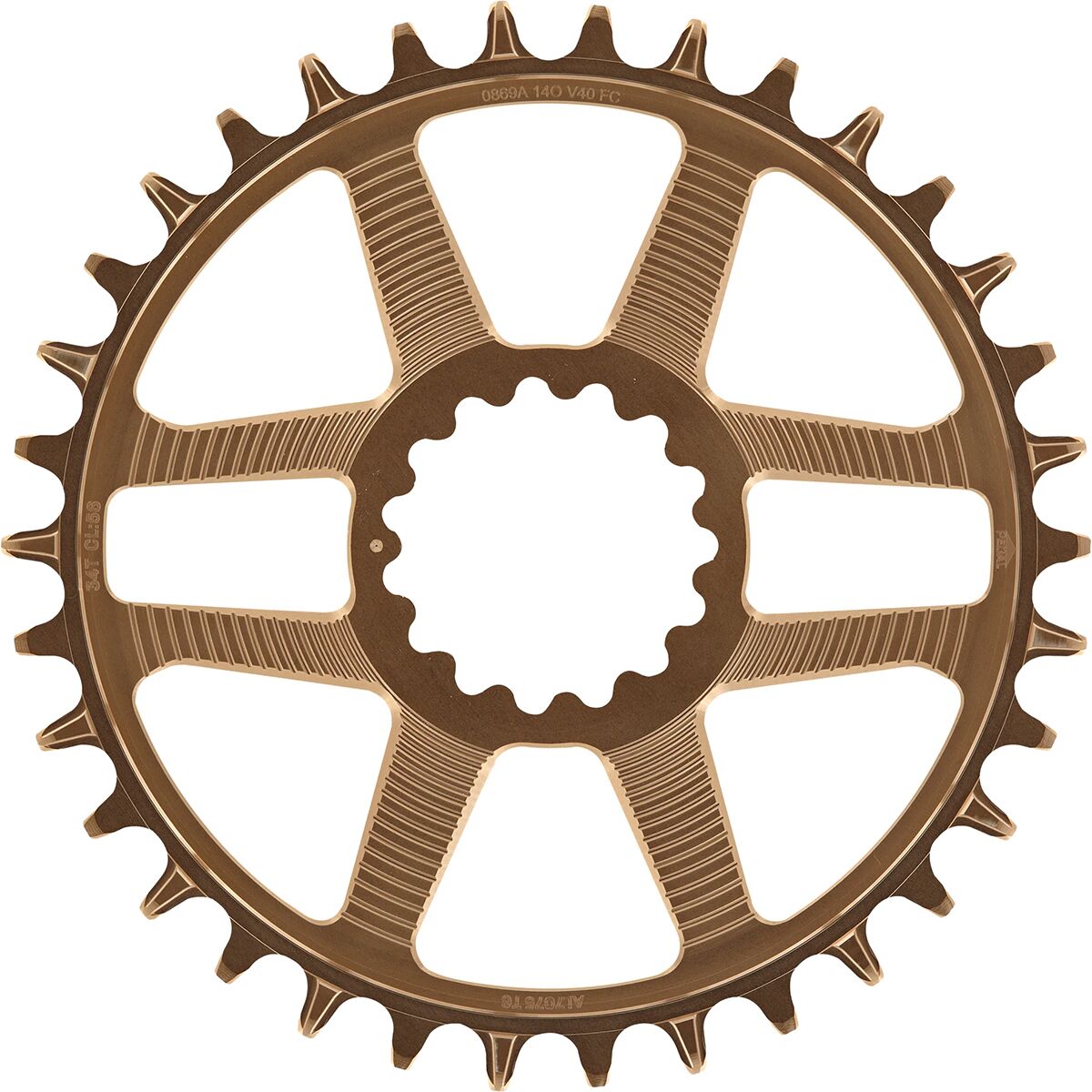 Image of e*thirteen components Helix Race Direct-Mount Chainring Bronze, 52/55mm Flip Flop, 30t
