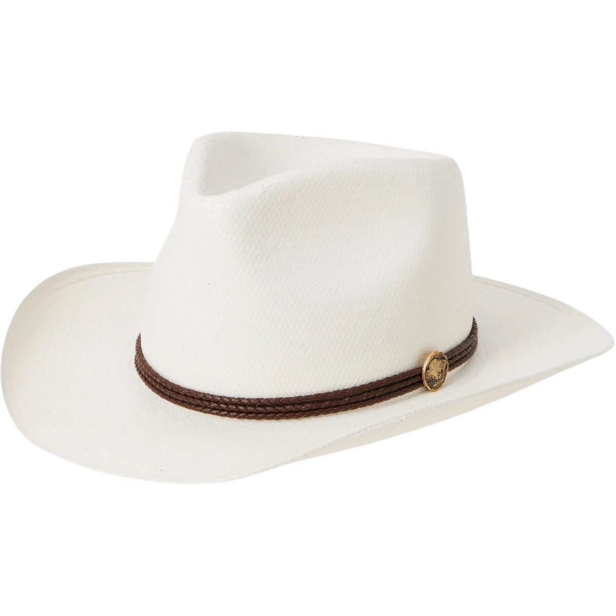 Image of Stetson Woodrow Straw Hat Bleach/Brown Band, S