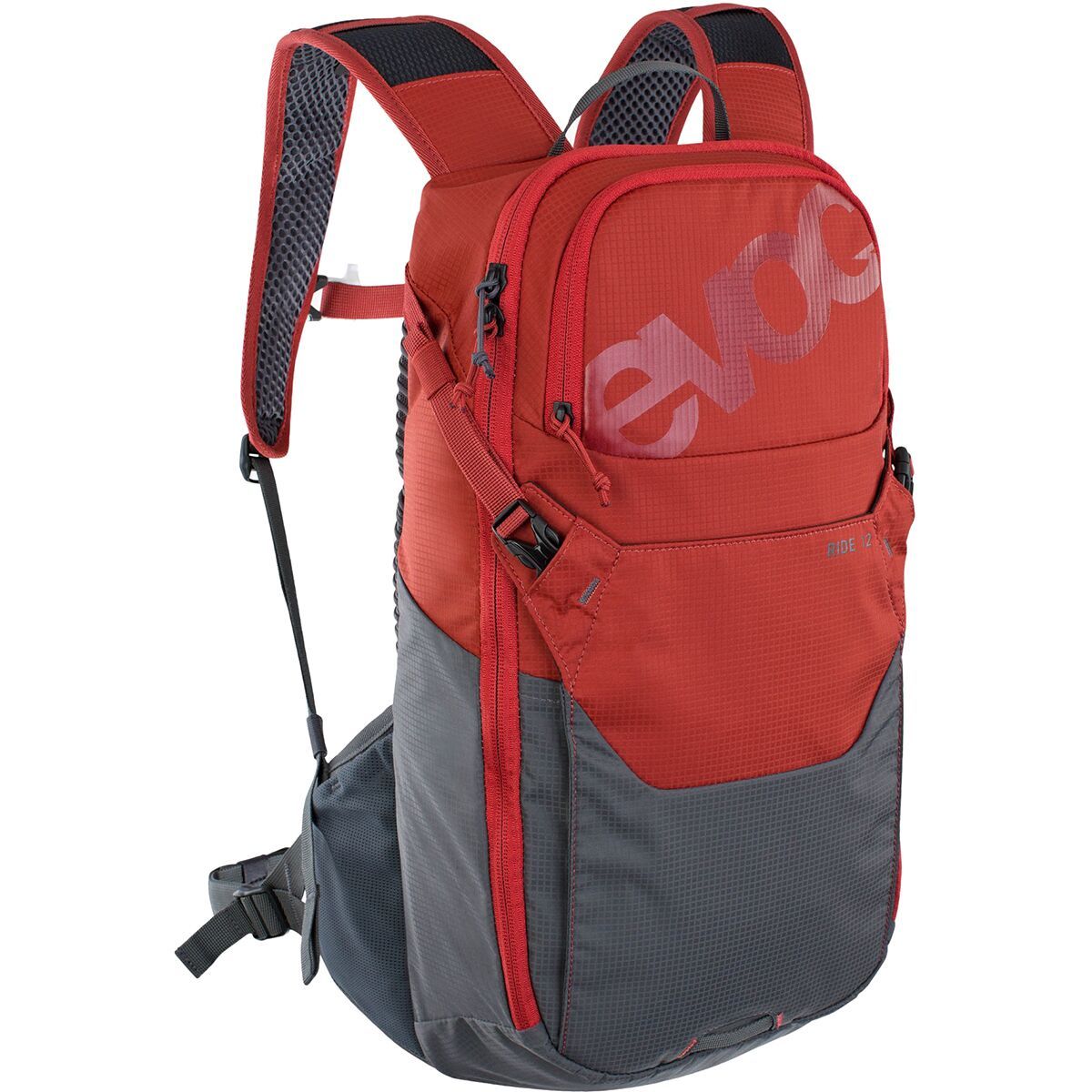 Image of Evoc Ride 12L Backpack + 2L Bladder Chili Red/Carbon/Red, One Size