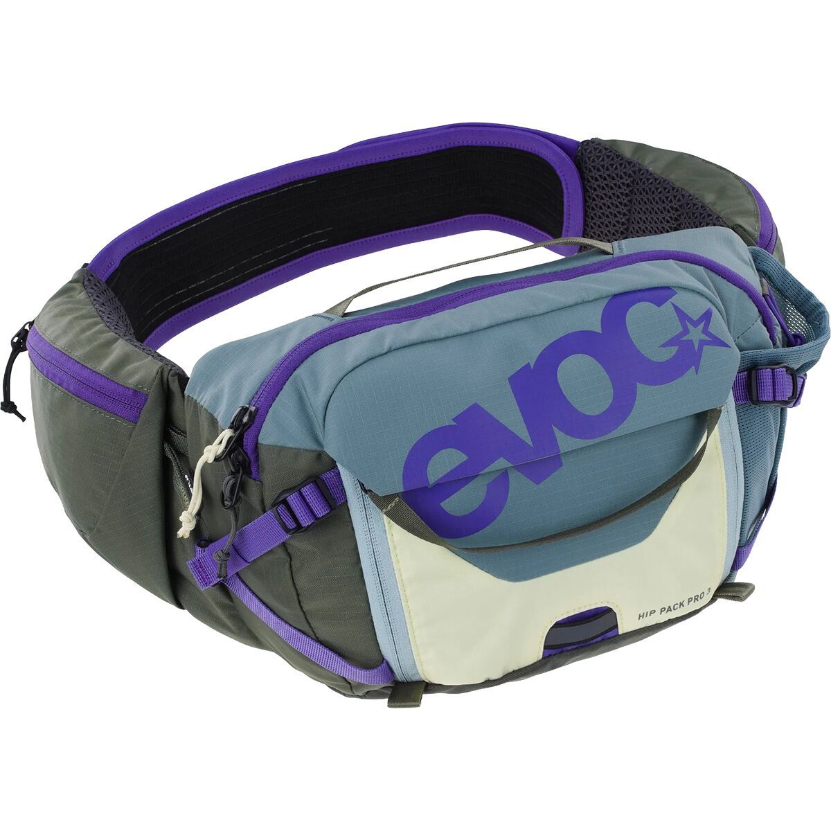 Image of Evoc Hip Pack Pro 3 + 1.5L Bladder Steel/ Violet/ Dark Olive, One Size