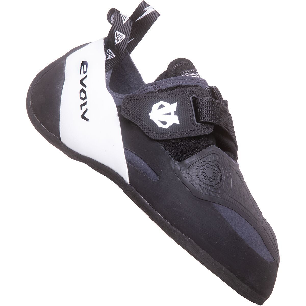 Image of Evolv V6 Climbing Shoe Black Cat/White, Mens 11.0/Womens 12.0